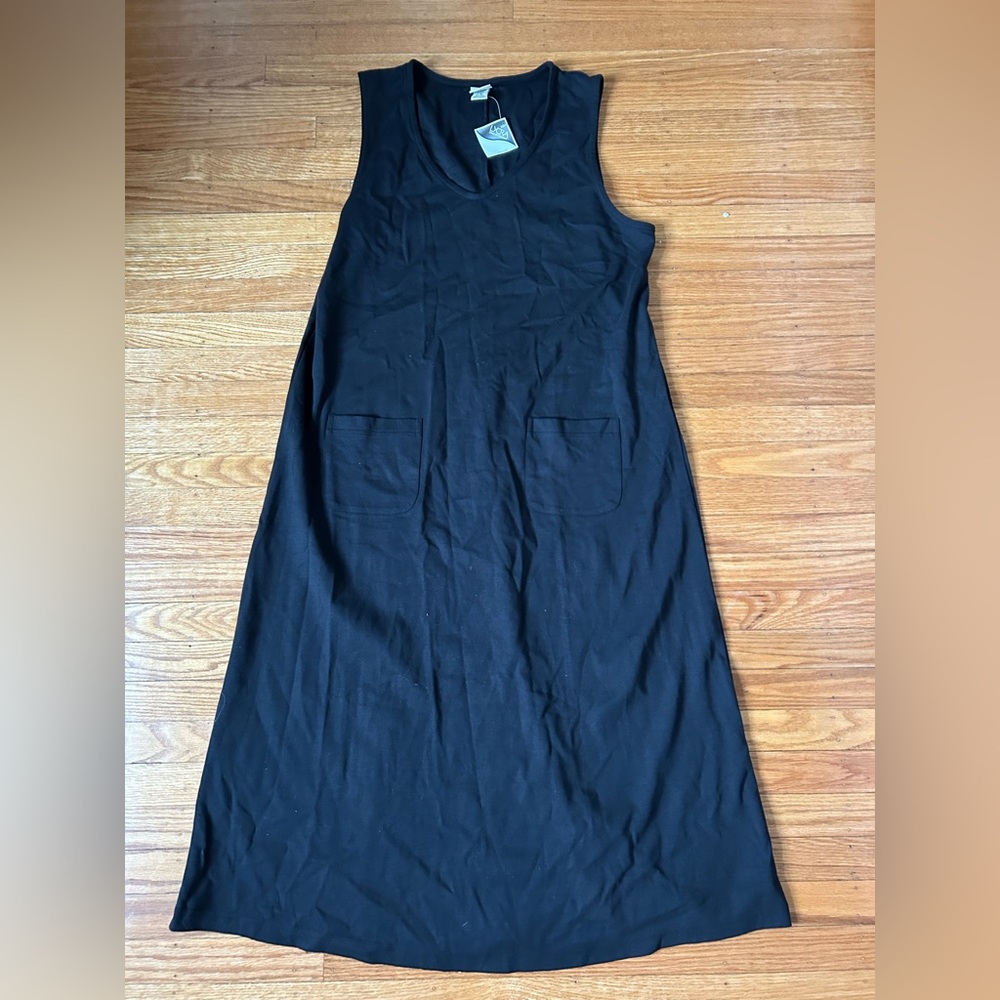L.L. Bean Black Midi Dress NWT